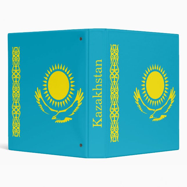 Kazakhstan Flag 3 Ring Binder (Background)