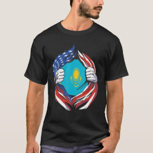 Kazakhstan Flag American Proud Of My Kazakh Herita T-Shirt