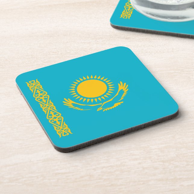 Kazakhstan flag beverage coaster (Left Side)