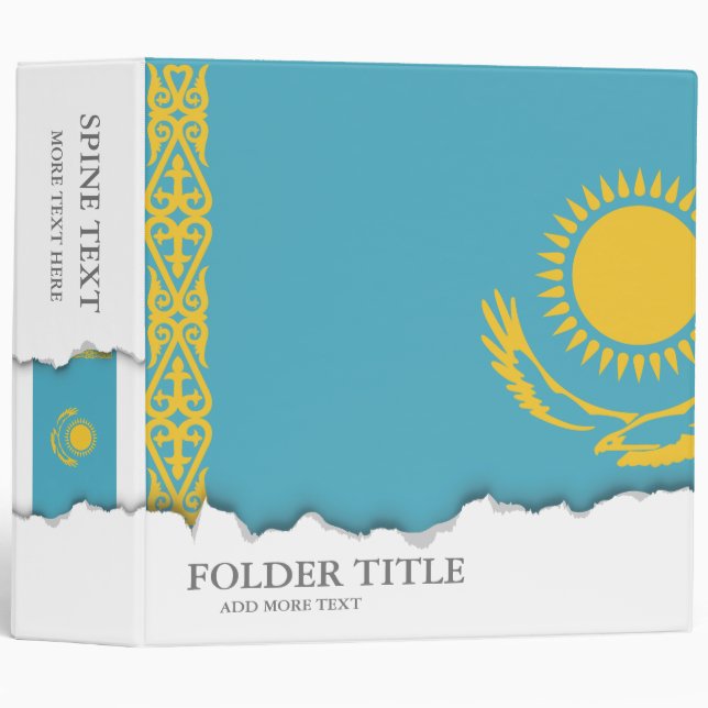 Kazakhstan Flag Binder (Front/Spine)