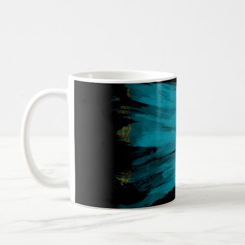 Kazakhstan flag brush stroke national flag coffee mug