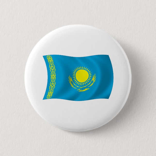 Kazakhstan Flag Button (Front)