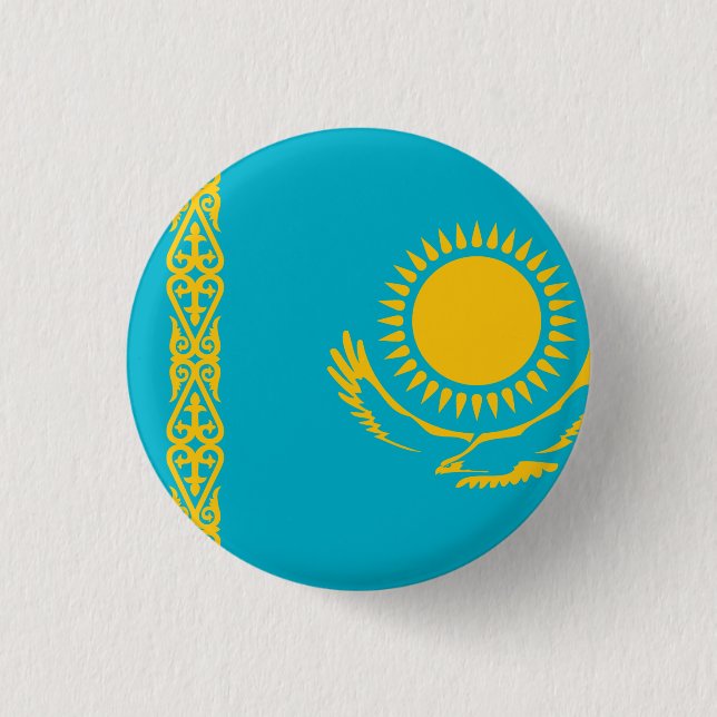 Kazakhstan Flag Button (Front)