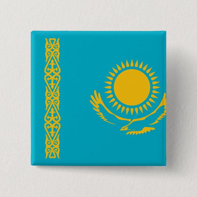 Kazakhstan Flag Button (Front)