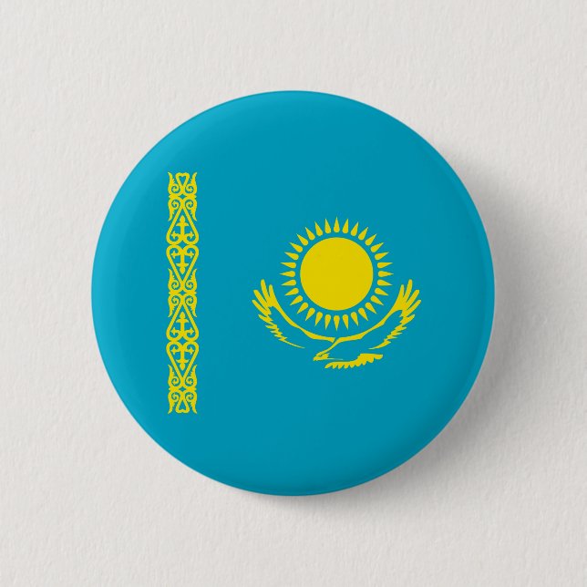 Kazakhstan Flag Button (Front)