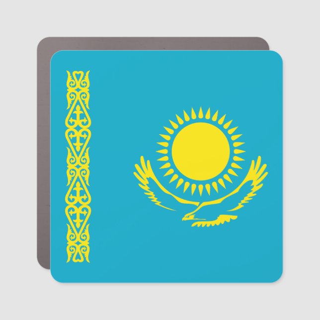 Kazakhstan Flag Car Magnet (Front)