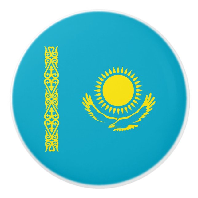 Kazakhstan Flag Ceramic Knob (Front)