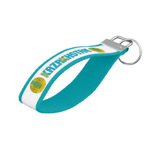 Kazakhstan Flag Charming Patriotic Wrist Keychain