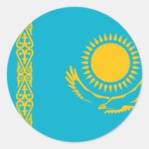 Kazakhstan Flag Classic Round Sticker