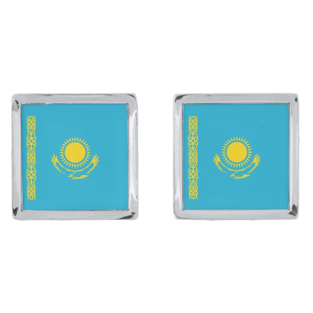 Kazakhstan Flag Cufflinks (Front)