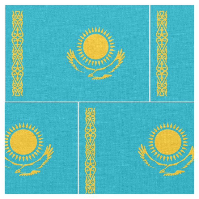Kazakhstan Flag Fabric (Close Up)