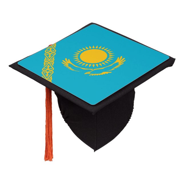 Kazakhstan flag graduation cap topper (Angled)