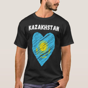 Kazakhstan Flag Holiday Kazakhstan Heart Kazakhsta T-Shirt