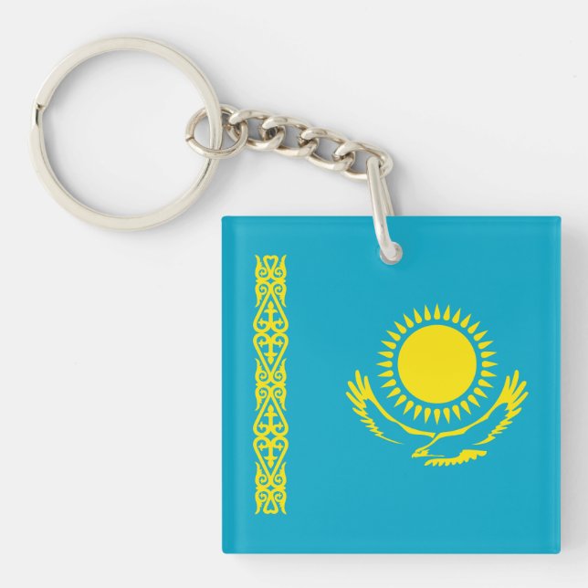 Kazakhstan Flag Keychain (Front)