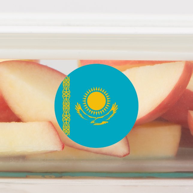 Kazakhstan flag kids' labels (Affixed)