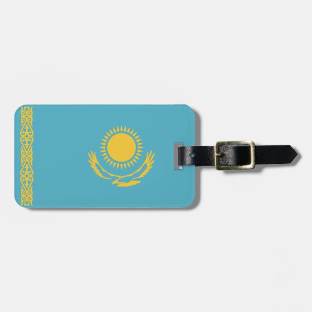 Kazakhstan Flag Luggage Tag (Front Horizontal)