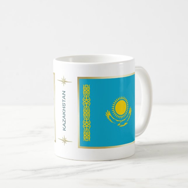 Kazakhstan Flag + Map Mug (Front Right)