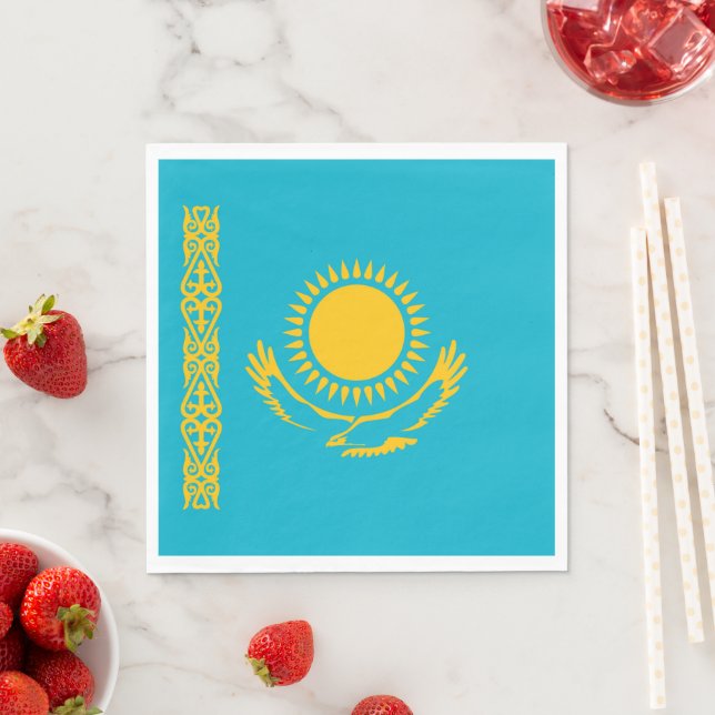 Kazakhstan flag napkins (Insitu)