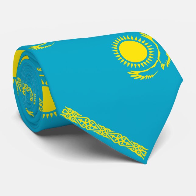 Kazakhstan Flag Neck Tie (Rolled)
