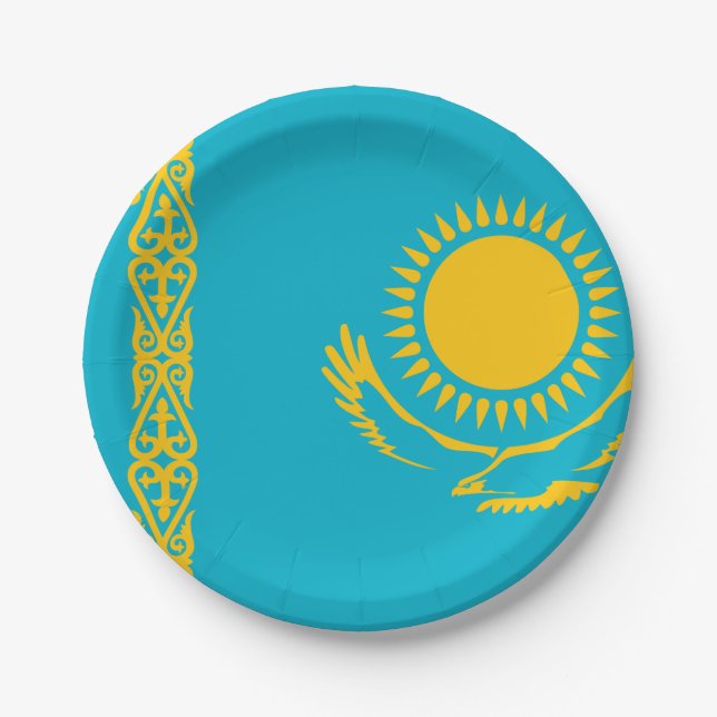 Kazakhstan Flag Paper Plates (Front)