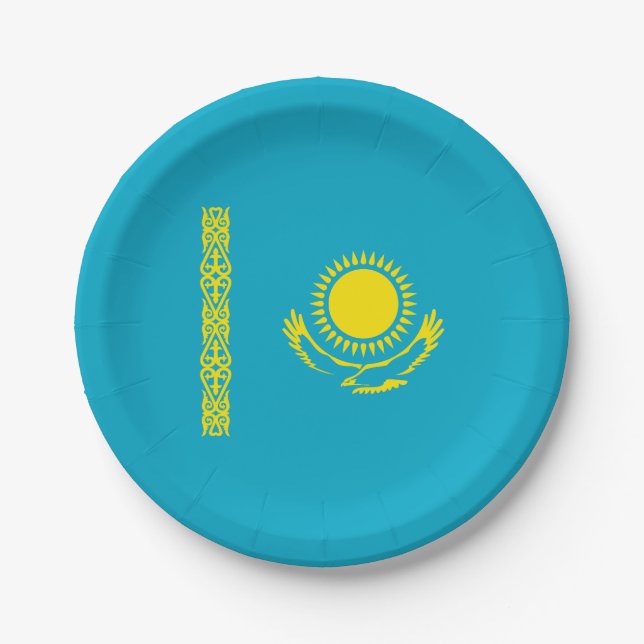 Kazakhstan Flag Paper Plates (Front)