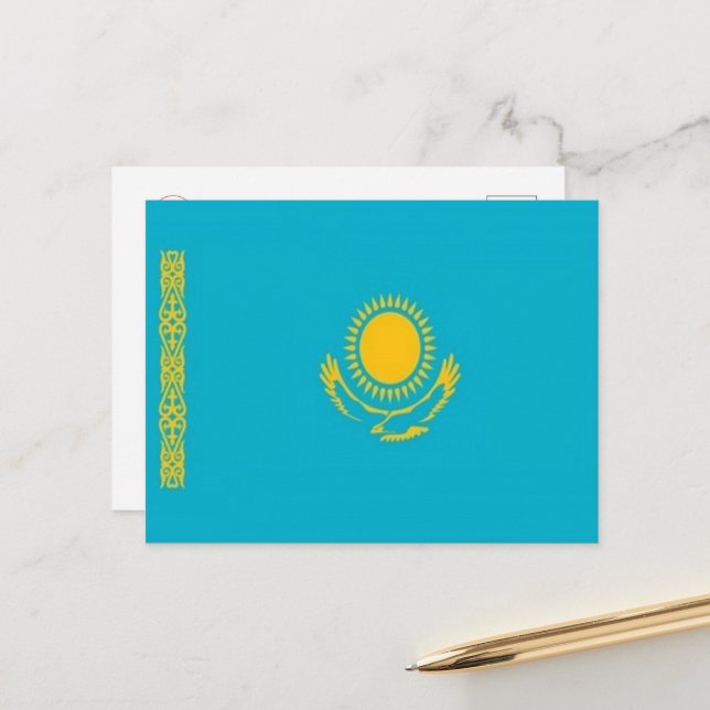 Kazakhstan - Flag - Postcard (Front/Back In Situ)