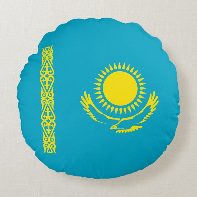 Kazakhstan Flag Round Pillow (Front)