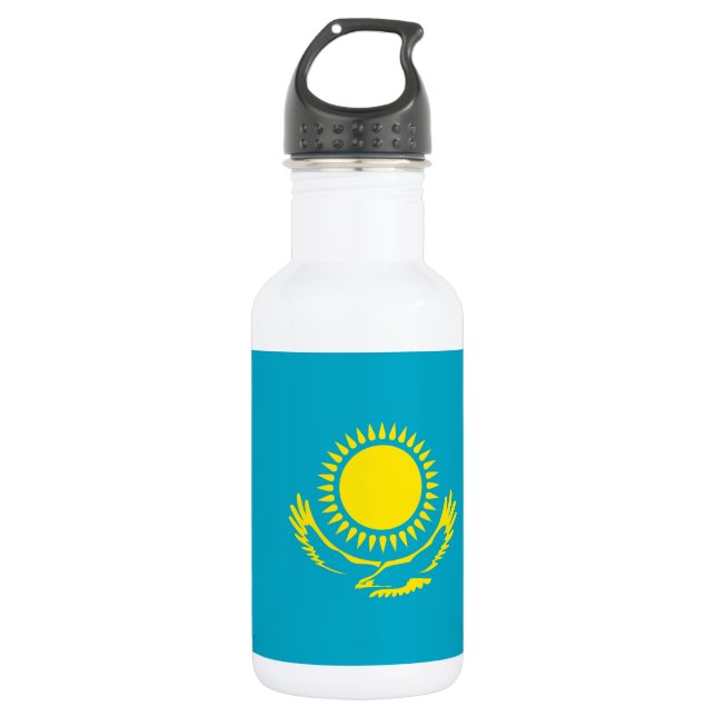 Kazakhstan Flag Stainless Steel Water Bottle (Front)