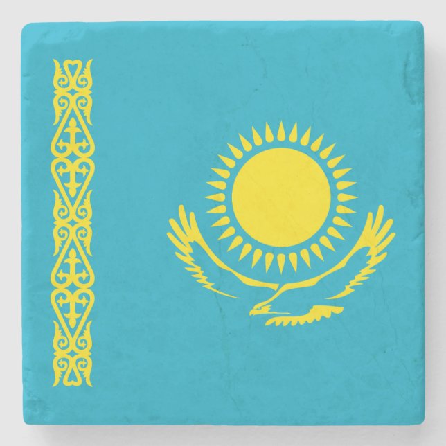 Kazakhstan Flag Stone Coaster (Front)