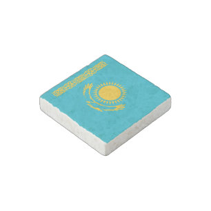 Kazakhstan flag stone magnet