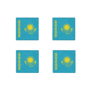 Kazakhstan Flag Stone Magnet