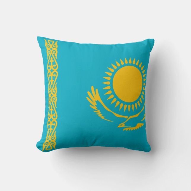 Kazakhstan Flag Throw Pillow (Front)