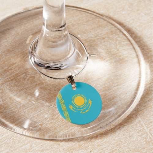Kazakhstan flag wine charm