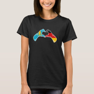 Kazakhstan Germany Flag - Kazakh German Heart T-Shirt