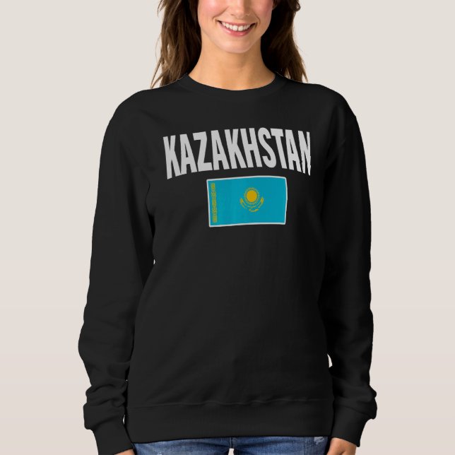 Kazakhstan  Kazakh Flag Souvenir  Premium Sweatshirt (Front)