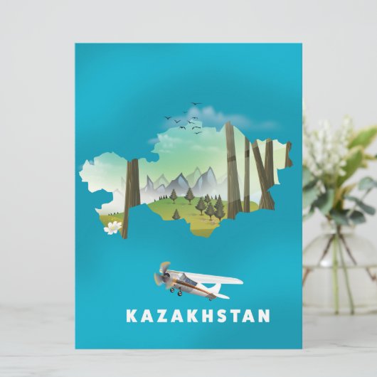 Kazakhstan map (Standing Front)