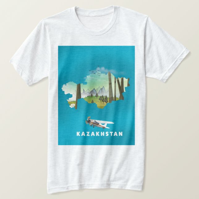 Kazakhstan map T-Shirt (Design Front)