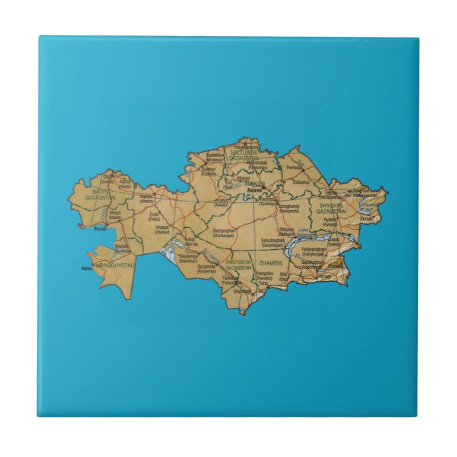 Kazakhstan Map Tile (Front)