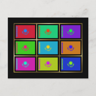 Kazakhstan Multihue Flags Postcard