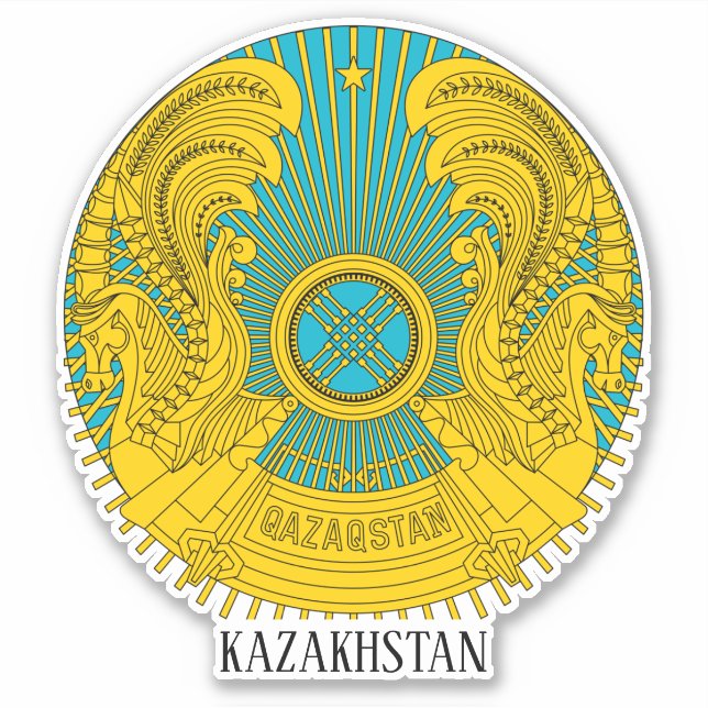 Kazakhstan National Emblem Patriotic Sticker (Front)