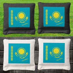 Kazakhstan patriotic bags, Kazakhstan Flag Cornhole Bags