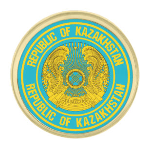 Kazakhstan Round Emblem Gold Finish Lapel Pin