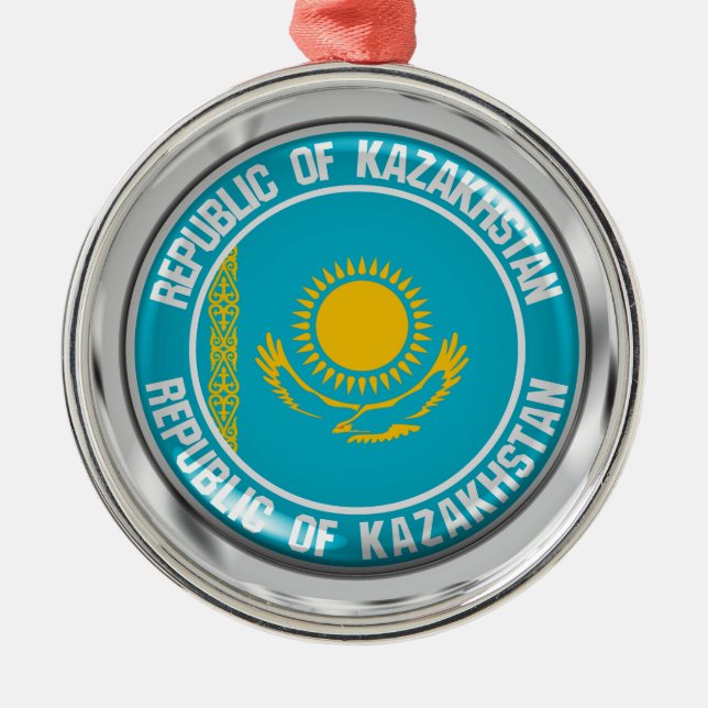 Kazakhstan Round Emblem Metal Ornament (Front)