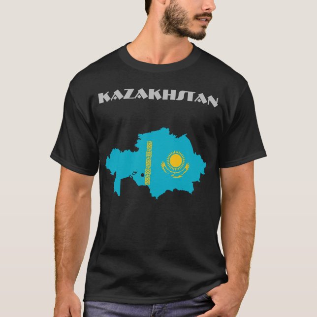 Kazakhstan Special Customizable Black Tourist T-Shirt (Front)