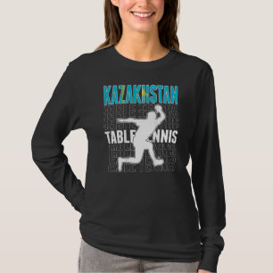 Kazakhstan Table Tennis Fans   Kazakhstani Flag Pi T-Shirt