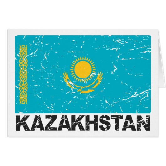 Kazakhstan Vintage Flag (Front Horizontal)