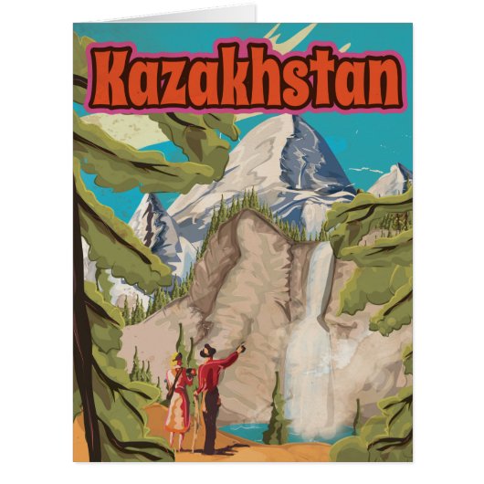 Kazakhstan Vintage Travel Poster (Front)