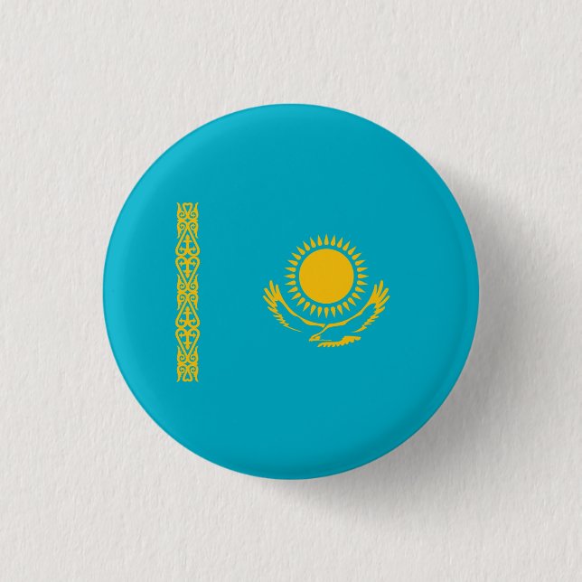Kazakhstani Flag, Flag of Kazakhstan Button (Front)