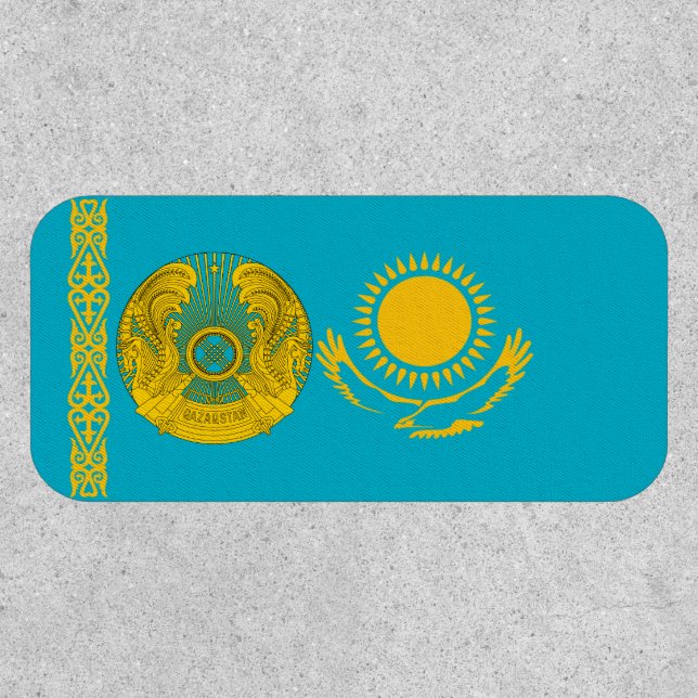 Kazakhstani Flag & National Emblem, Kazakhstan Patch (Front)