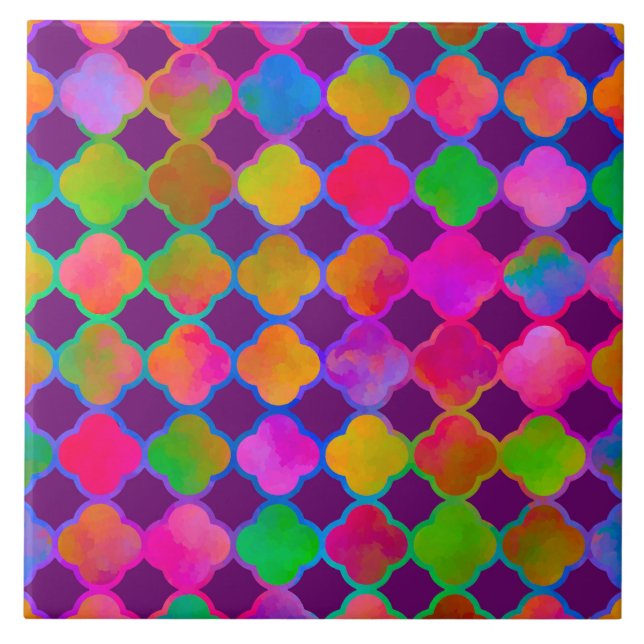 Kazbar Color Deep Purple Ceramic Tile (Front)